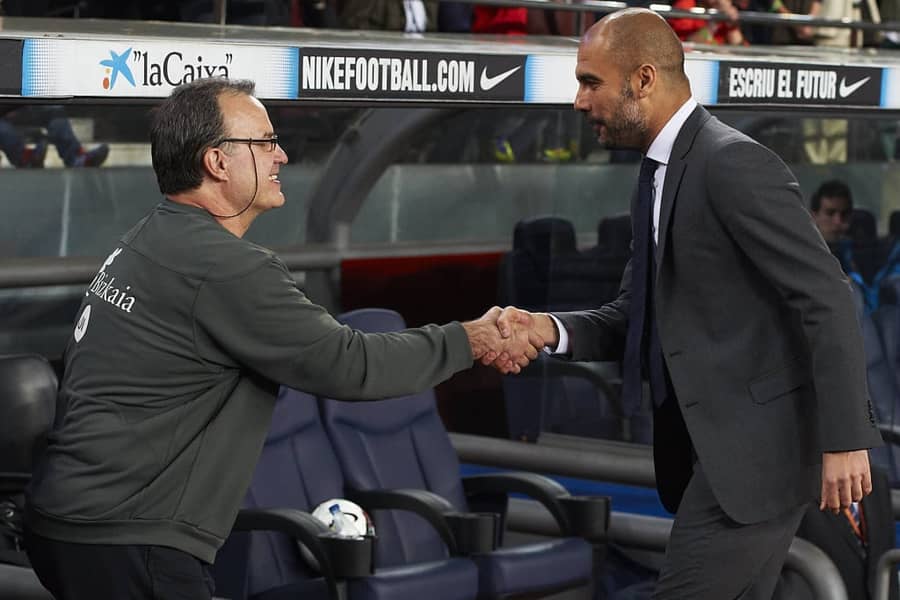 Bijelsa i Pep prije meča Bilbao-Barselona - foto: Guliver