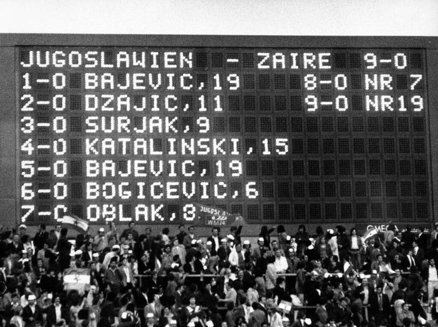 Foto:Semafor sa meča Jugoslavija - Zair 9:0, izvor: Guliver images