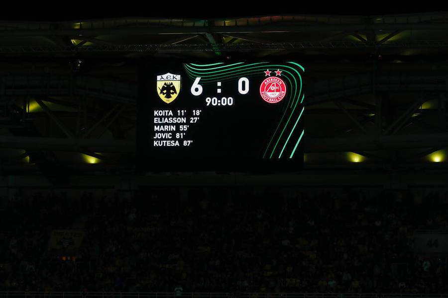 Najubedljivija pobeda sedmice u UEFA takmičenjima: AEK - Aberdin 6:0 (Foto: Guliver/xYannisxHalasx FIL-22388-0065)