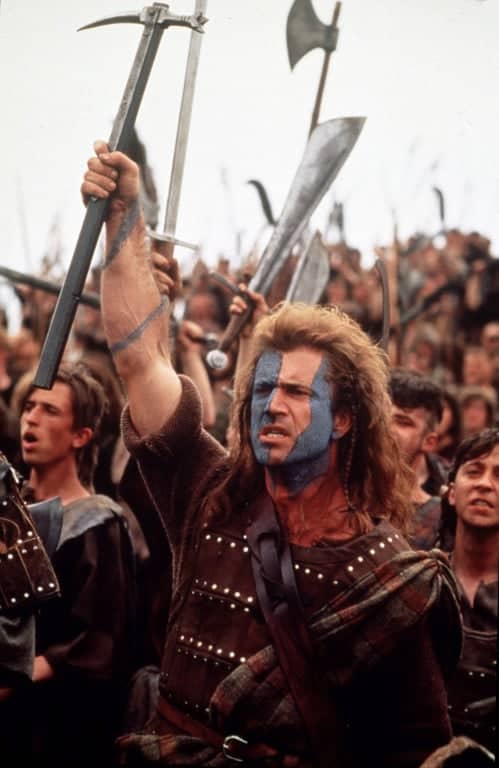 Mel Gibson na snimanju filma Braveheart