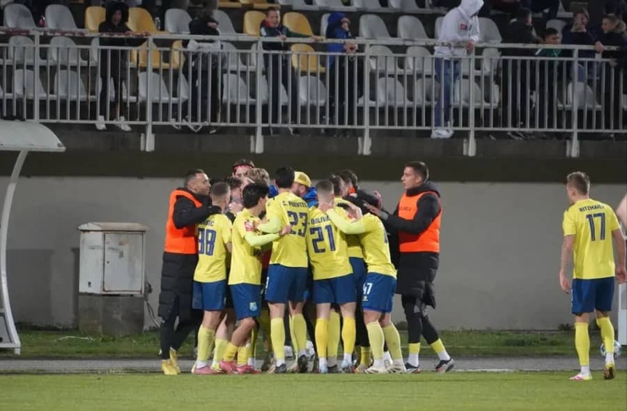 Slavlje nakon gola protiv Sloge - foto: FK Rudar Prijedor