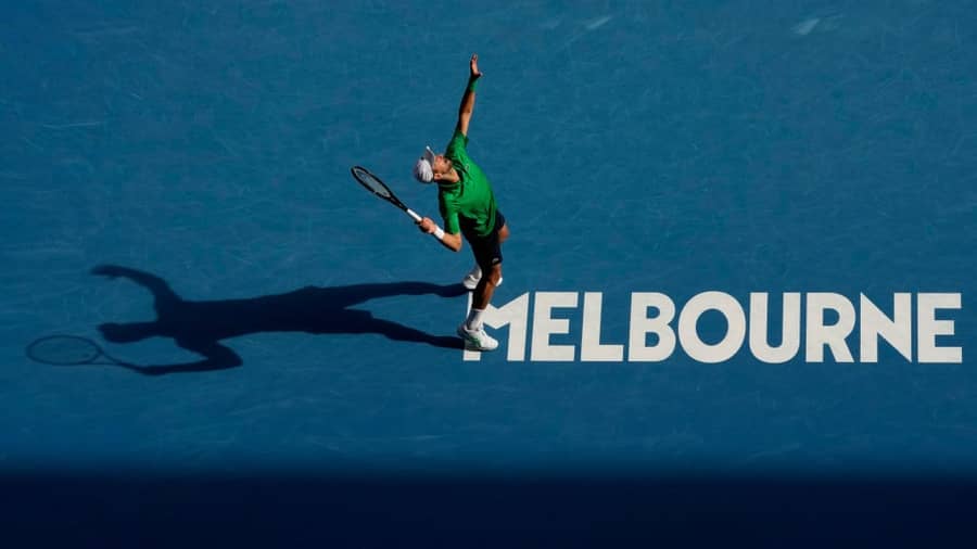 Novak Đoković na ovogodišnjem Australijan Openu, foto: Guliver/AP Photo/Aaron Favila Novak Đoković na ovogodišnjem Australijan Openu