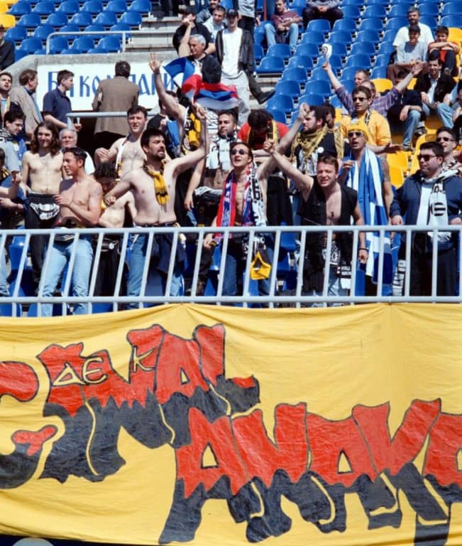 Navijači Aeka na stadionu JNA