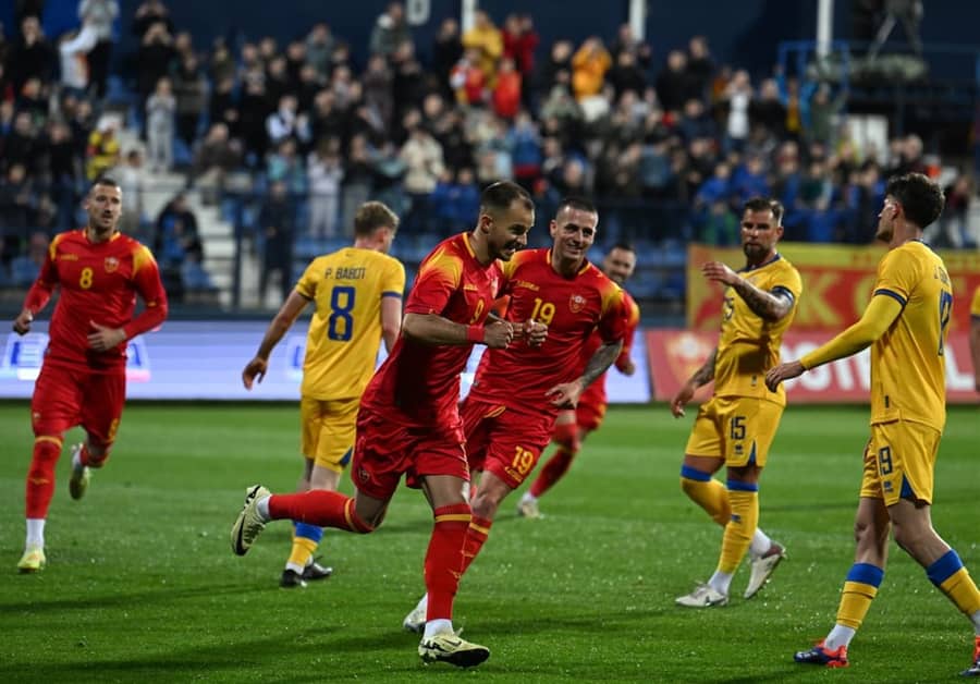 Slavlje nakon gola Andori - foto:FSCG