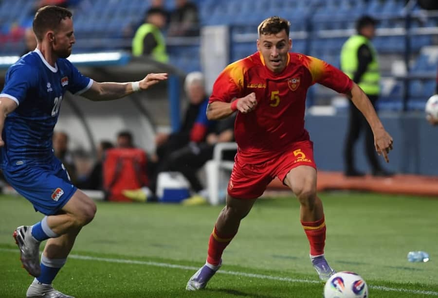 Perović na meču sa Lihten&scaron;tajnom - foto: FSCG