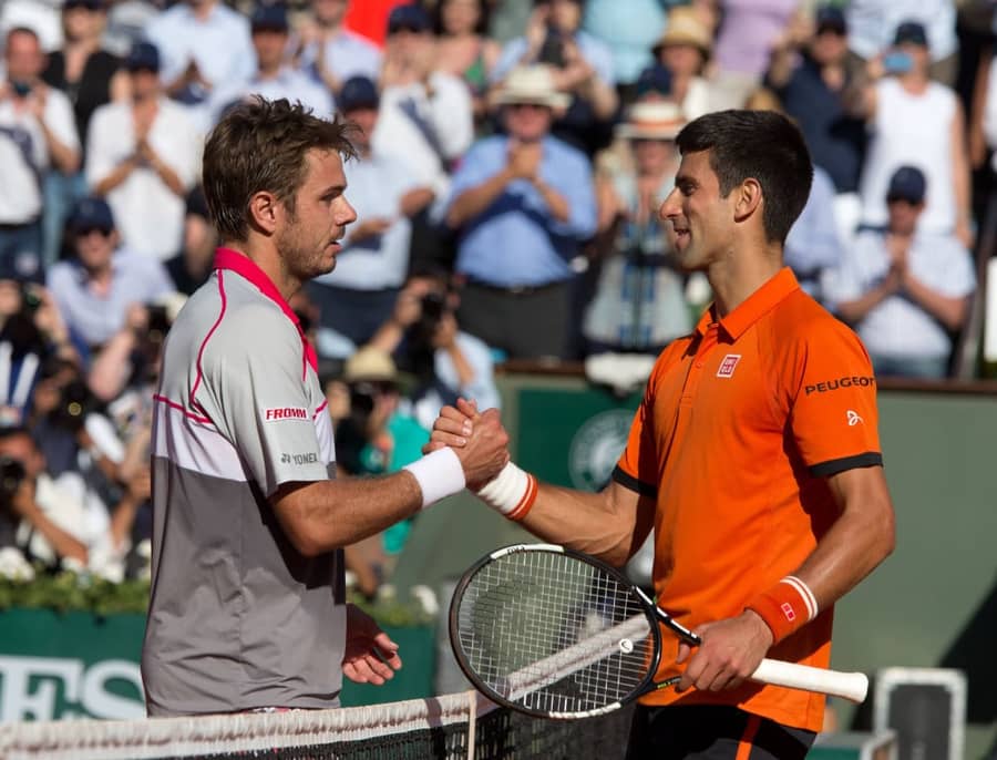Vavrinka i Đoković na RG 2015. (Guliver/Juergen Hasenkopf) wawrinka; djokovic