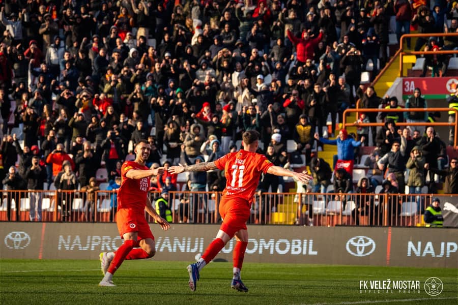&Scaron;arić slavi gol postignut iz penala protiv Željezničara, foto: FK Velež