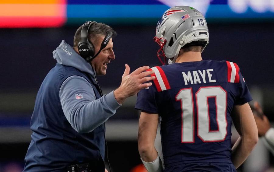 mike vrabel; drake maye