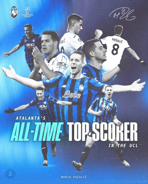 Pa&scaron;alić je Atalntin rekorder u Ligi &scaron;ampiona - Foto: Uefa