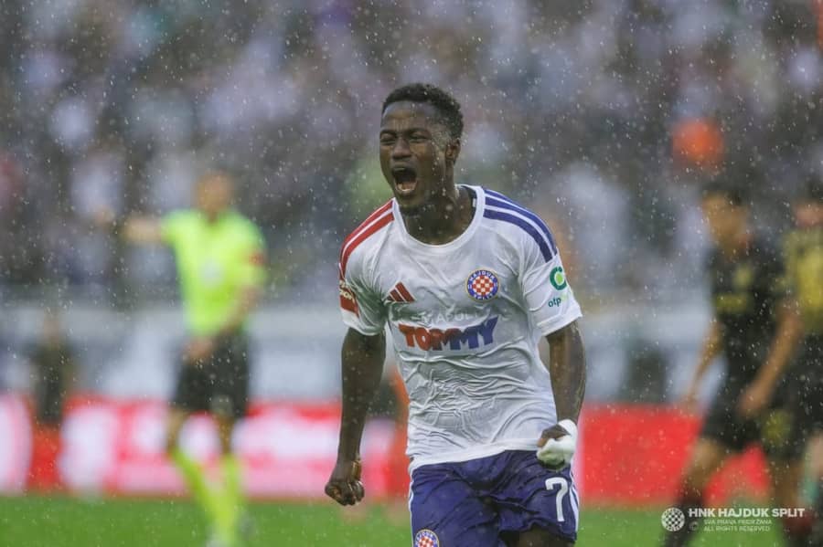 Abduli Sanjang Bamba, Hajdukov strijelac protiv Dinama i Ajaksa (Facebook/HNK Hajduk Split) hajduk; bamba
