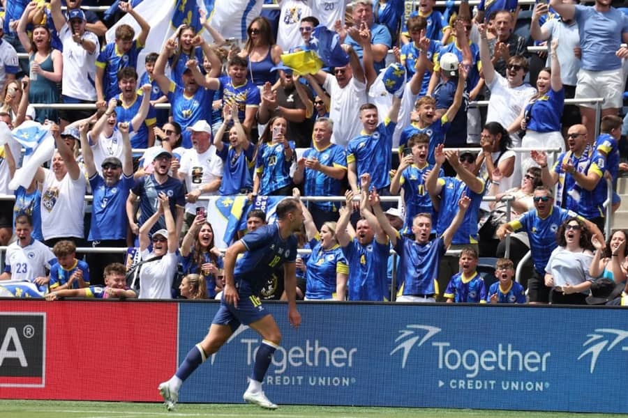 Katić slavi gol, foto: NS BiH Katić slavi gol, foto: NS BiH