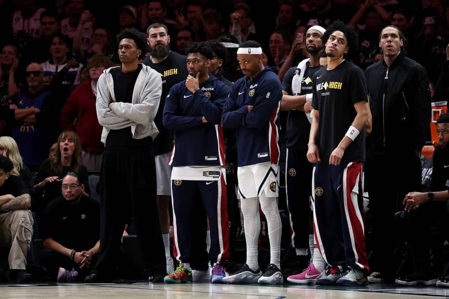 Klupa Nagetsa tokom šeste utakmice u Minesoti (Guliver/AP Photo/Matt Krohn) denver nuggets