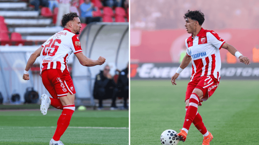 Prvi golovi u crveno-belom i to baš u derbiju: Strahinja Eraković i Adem Avdić (Foto: Sajt FK Crvena zvezda) Prvi golovi u crveno-belom i to baš u derbiju: Strahinja Eraković i Adem Avdić