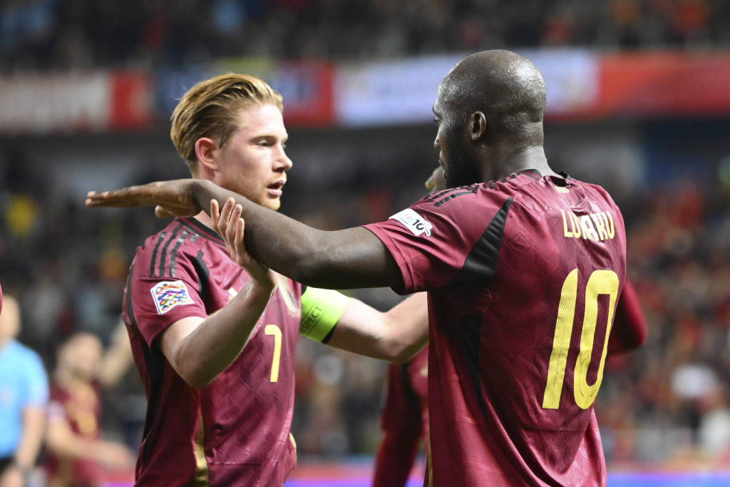 De Brujne i Lukaku u dresu Belgije, foto: Guliver/IMAGO/Vincent Kalut; De Brujne i Lukaku u dresu Belgije