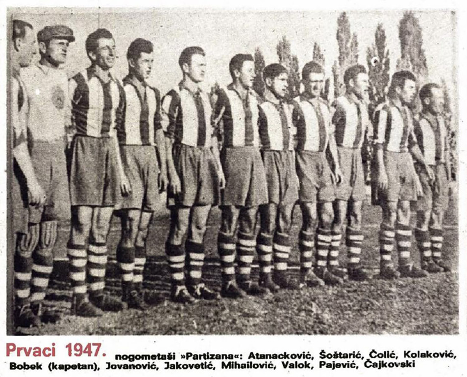 FK Partizan 1947. godine, prvaci Jugoslavije, foto: Facebook/Istorija ex yu fudbala FK Partizan 1947. godine, prvaci Jugoslavije